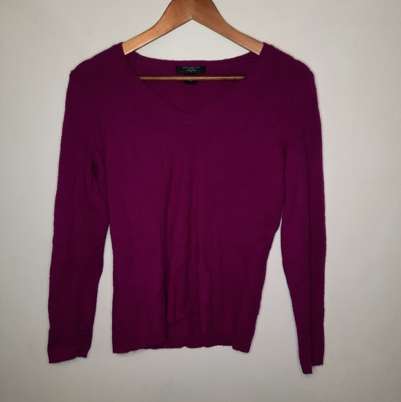 Ann Taylor Cashmere Purple/ deep pink Sweater - Picture 5 of 6